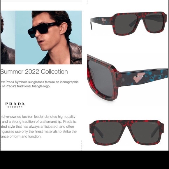 PRADA AVIATORS 2022 COLLECTION WITH THE PRADA ICONIC TRIANGLE LOGO SUNGLASSES - Picture 2 of 16